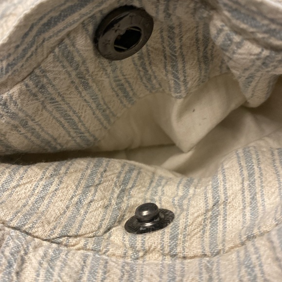 Free People Harem Wide Leg Striped Oversized Pants,Size S Color Cream-Light Blue - Picture 10 of 13